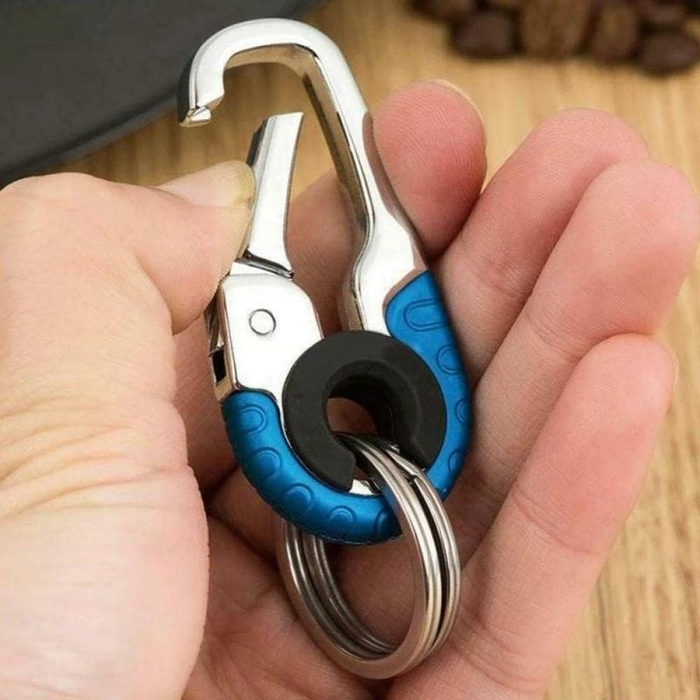 Smart Key Ring Alloy Metal Car Keyring Holder Organiser Chain Heavy Duty Gift (Blue) image number 2