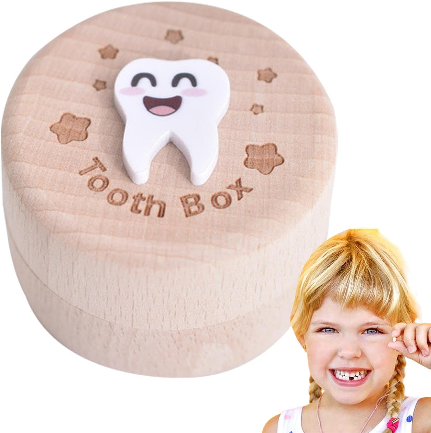 Wooden Kids Tooth Box, Baby Tooth Storage Container, First Tooth Keeper Box, Tooth Fairy Keepsake Chest, Wooden Tooth Holder for Children, Rustic Tooth Keep Chest, Compact Tooth Fairy Container image number 1