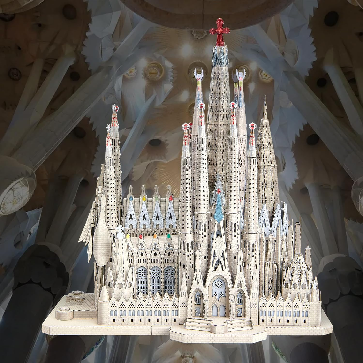 Piececool 3D Metal Puzzles for Adults and Teens, La Sagrada Fam&iacute;lia Metal Model Kit, Challenge Spanish Cathedral Brain Teaser Architecture Building Blocks Puzzle, 450 Pcs image number 2