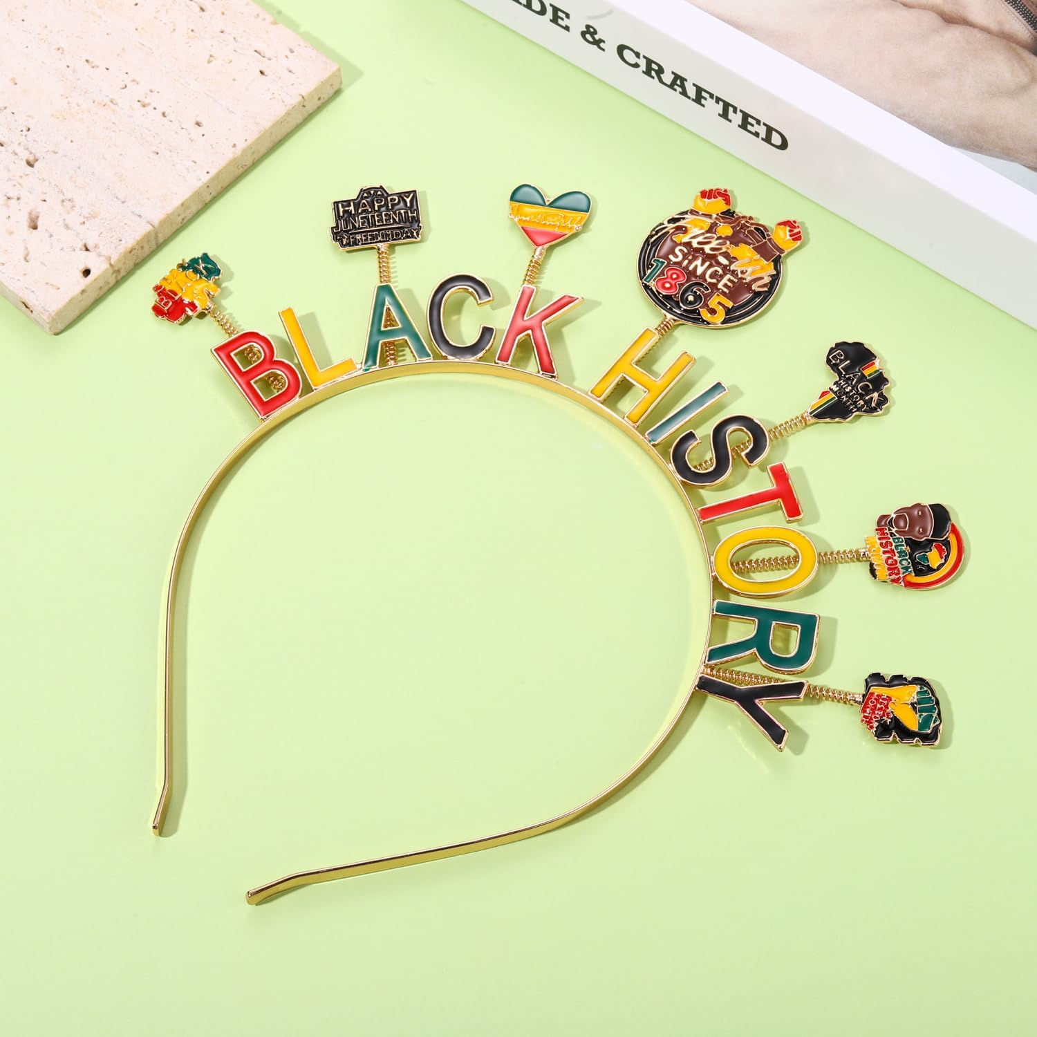 PHALIN African Headbands for Women Black History Juneteenth Headband Ethnic African Women Flag Independence Day Accessory