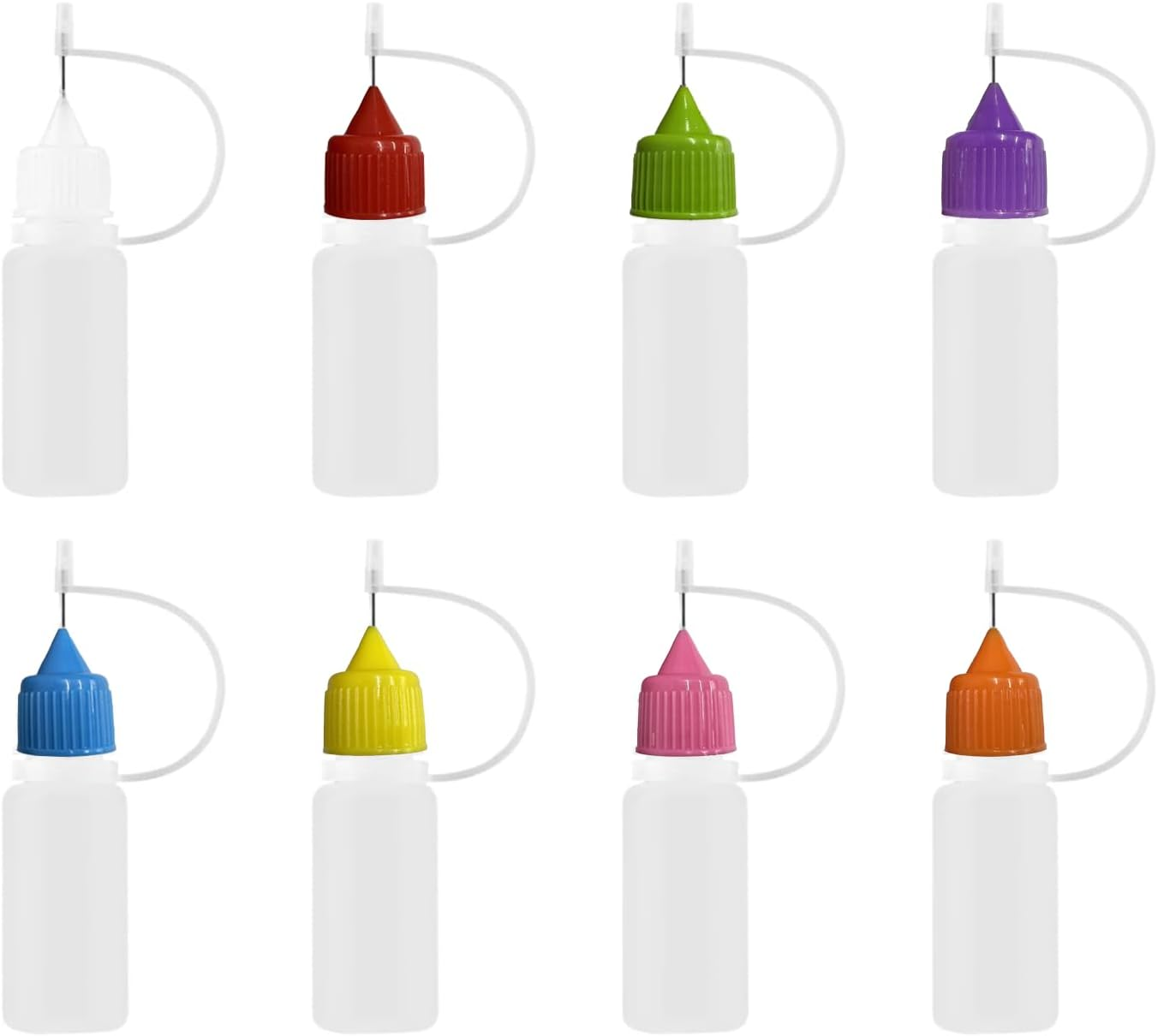 LIANRISES 8Pcs 10Ml Glue Bottle Needle Tip, Applicator Bottles with Fine Tips, Liquid Dropper Filling for DIY Craft, Oiler, Small Gluing Projects, Acrylic Painting image number 1