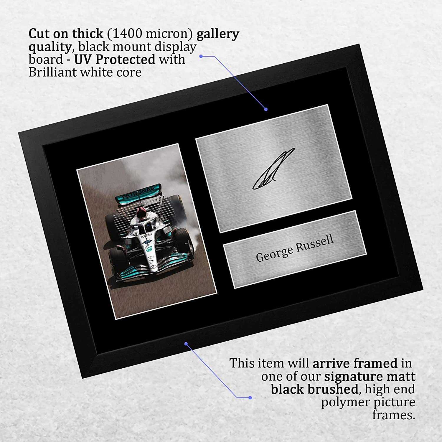 HWC Trading FR A4 George Russell Formula 1 Gifts Printed Signed Autograph Picture for F1 Formula 1 Racing Fans - A4 Framed image number 2