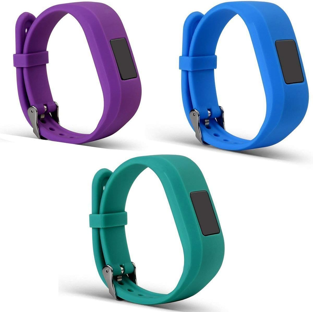 3Pcs Intended for V&iacute;vofit Jr. 2 Vivofit JR Bands with Secure Watch Clasp Silicone Replacement Strap Bands Intended for Garmin Vivofit Jr 2 Vivofit Jr（For Kids） (Purple, Teal, Skyblue) image number 6