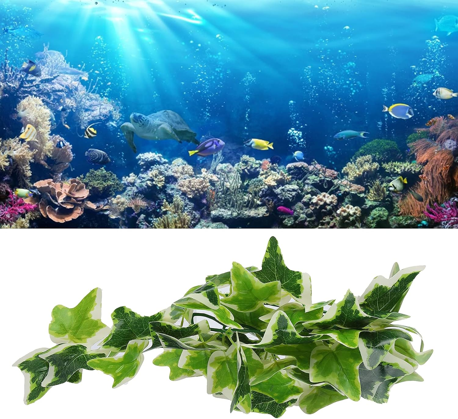 Artificial Reptile Plants Hanging Vines Fake Foliage for Terrarium with Suction Cup Suitable for Reptiles Fish Decoration (#20) image number 4