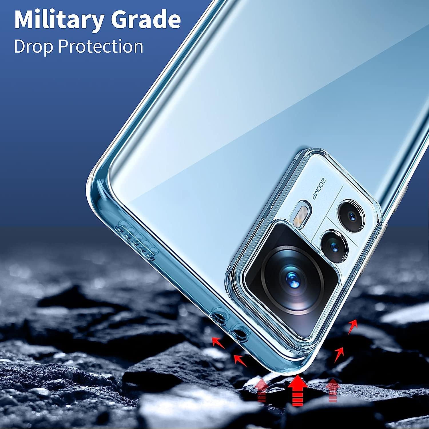 Captor Xiaomi 12T / 12T Pro Transparent TPU Flexible Silicone Case Soft and Thin with Raised Edge for Screen and Camera Protection image number 1