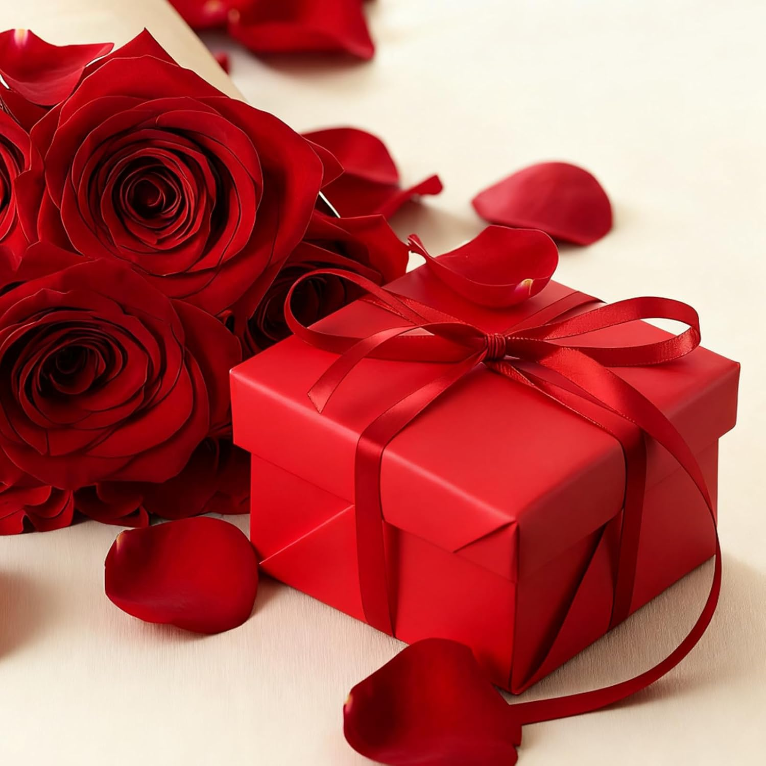 ONBPIY Red Ribbon 1Cm X 25 Yards - Satin Ribbons for Gift Wrapping Hair Crafts, Double Face Silk Ribbon for Christmas Wedding Bouquet image number 3