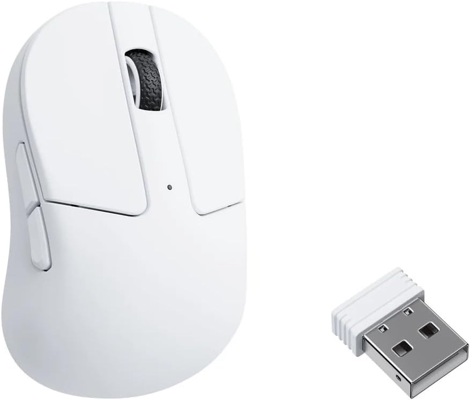 Keychron M4 35G Ultra-Light Wireless Mouse, PAW3395 Sensor with Programmable Macro Button 26,000 DPI Supports 2.4 Ghz/Bluetooth 5.1 for PC Mac Laptop (White) image number 2
