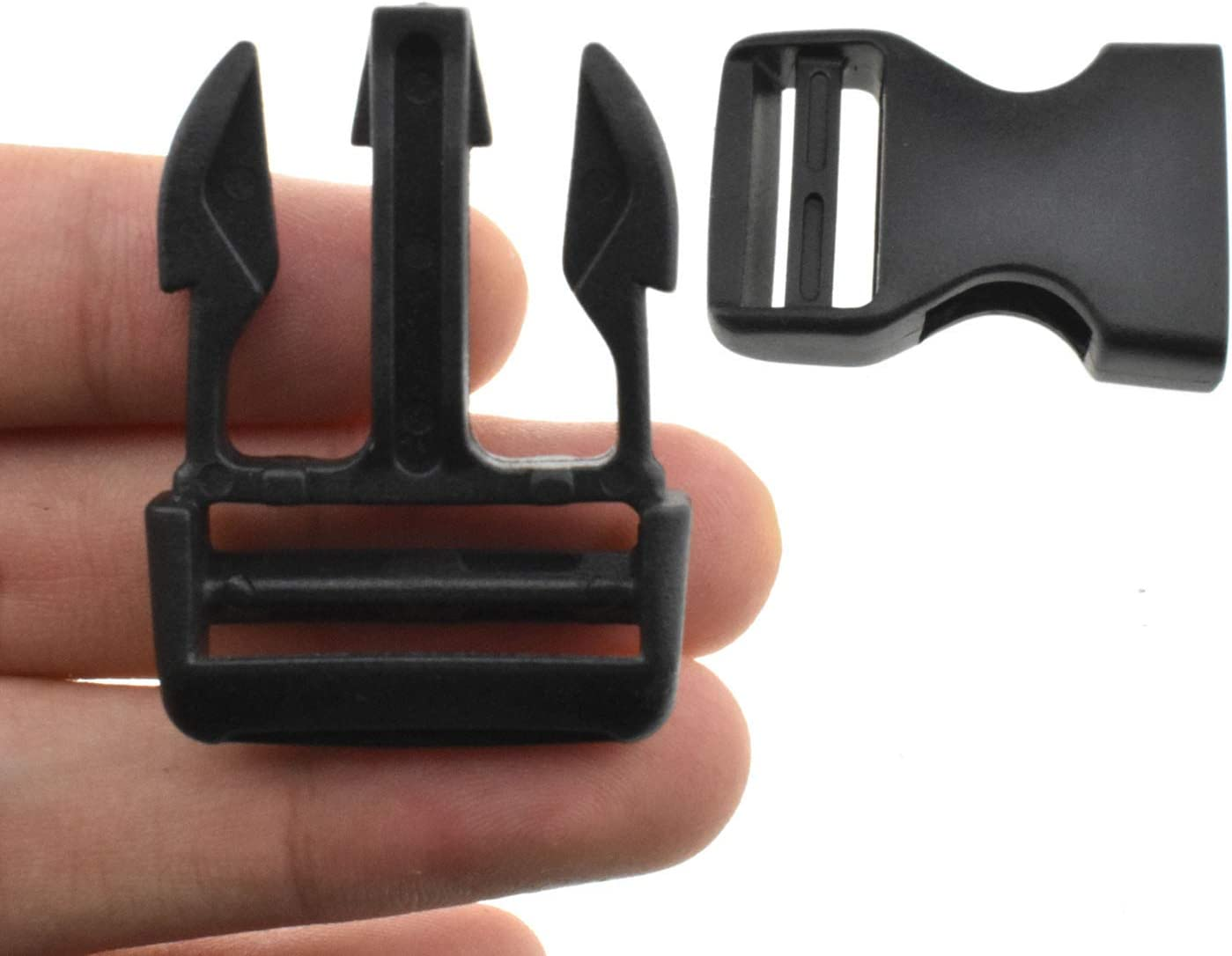 SGH Pro Quick Side Release Buckles Clips Snaps Dual Adjustable No Sewing Heavy Duty Plastic 1"/25Mm Wide 6 Pack for Nylon Strap Backpack Fanny Pack Webbing Belt Dog Collars Sturdy