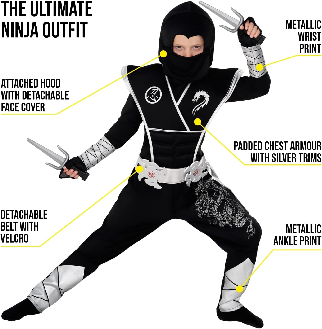 Morph Red Ninja Costume for Boys Halloween Costumes for Boys Ninja Kids Costumes Ninja Outfit Kids image number 6