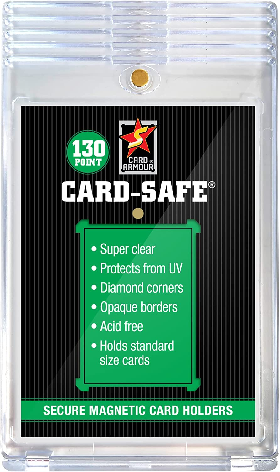 5 Pack of 130Pt Card Armour Card Safe One Touch Collector Card Magnetic Storage Display