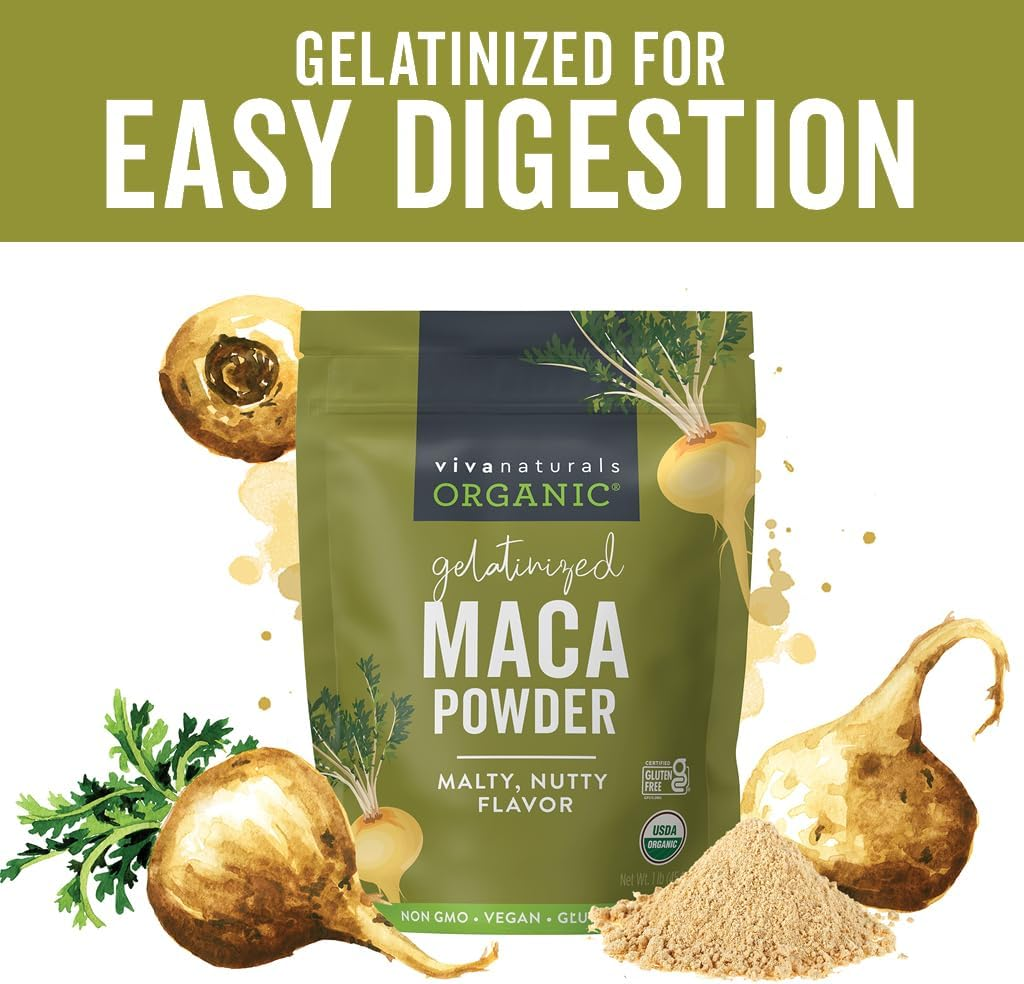 Organic Maca Powder 1Lb (16 Oz) Gluten Free Gelatinized Maca Powder for Easier Digestion, Certified Organic & Non-Gmo image number 1