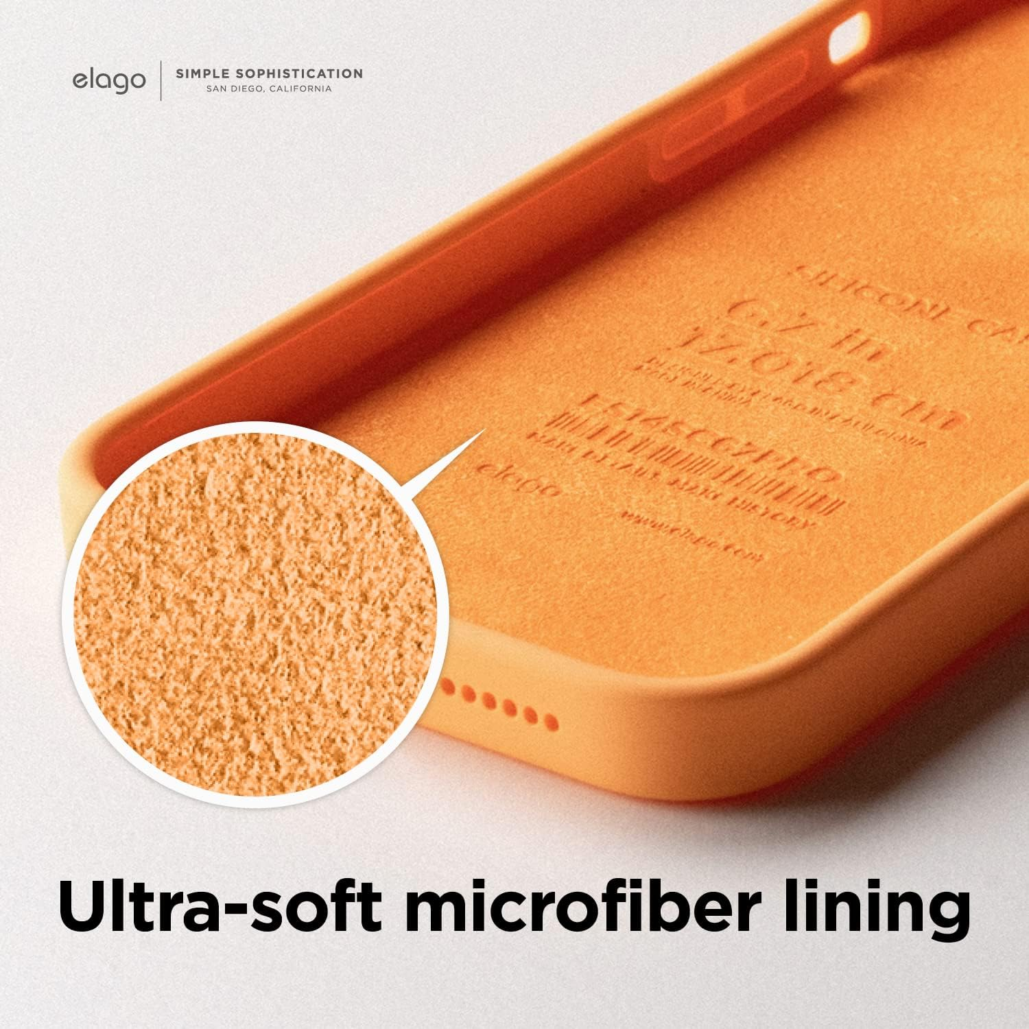 Elago Liquid Silicone Case Compatible with Iphone 14 Case (6.1"), Premium Silicone, Full Body Protection - 4 Layer Shockproof Phone Cover, Anti-Scratch Soft Microfiber Lining (Orange) - Black image number 5