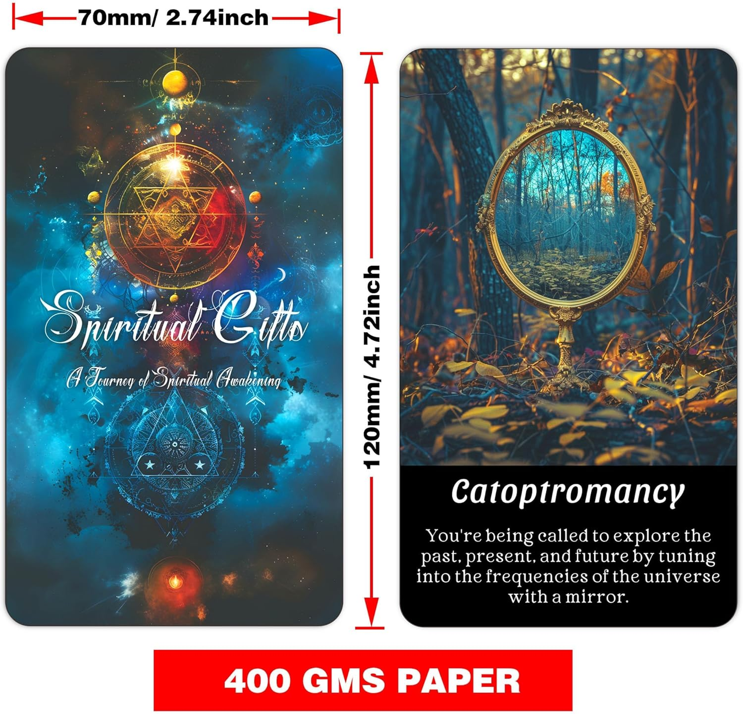 BAIYOOBAI Spirit Oracle Cards, Mystic Psychic Oracle Deck, Spiritual Oracle Cards for Beginners, Explore Inner Wisdom and Spiritual Power image number 5