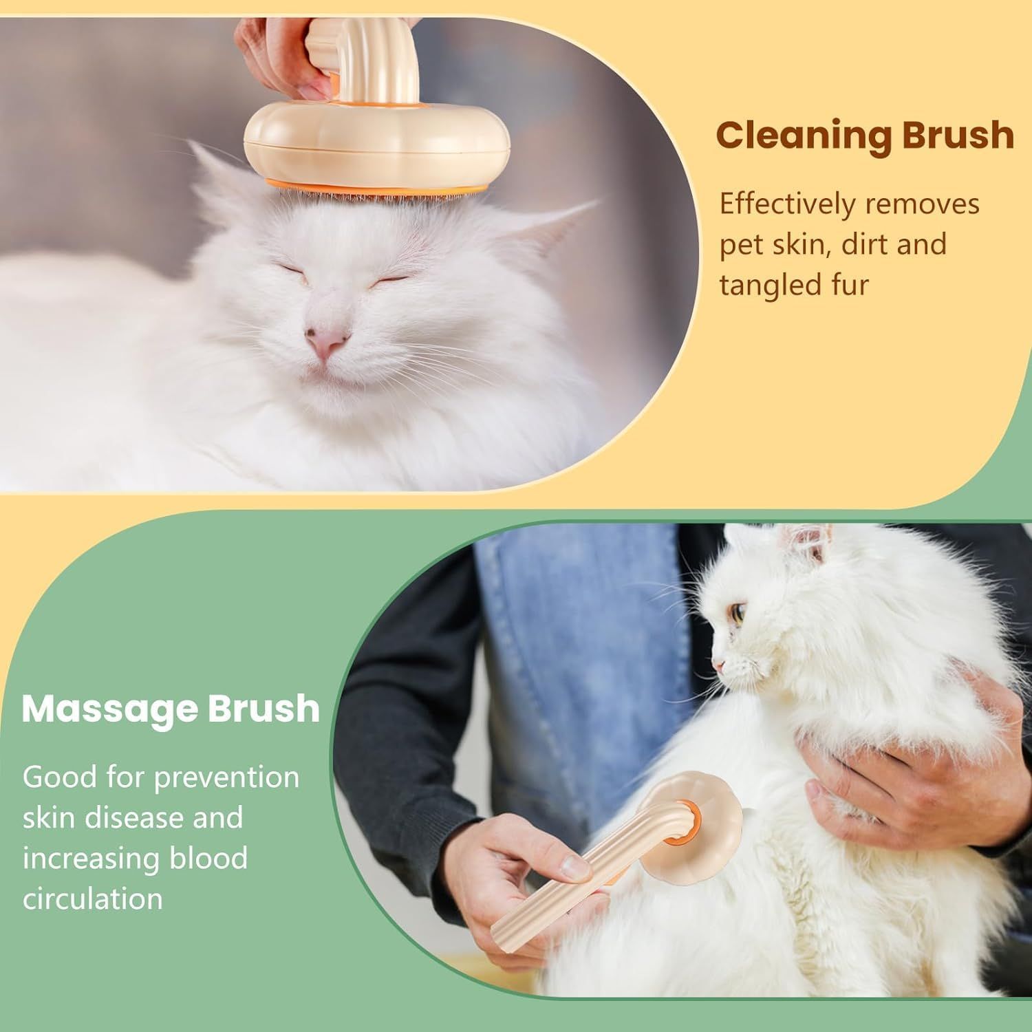 Cat Brush, Dog Brush for Shedding with Release Button, Self Cleaning Cat Comb Hair Brush for Indoor Cats, Dog Deshedding Brush Grooming Kit, Pet Supplies Hair Remover Tool image number 2