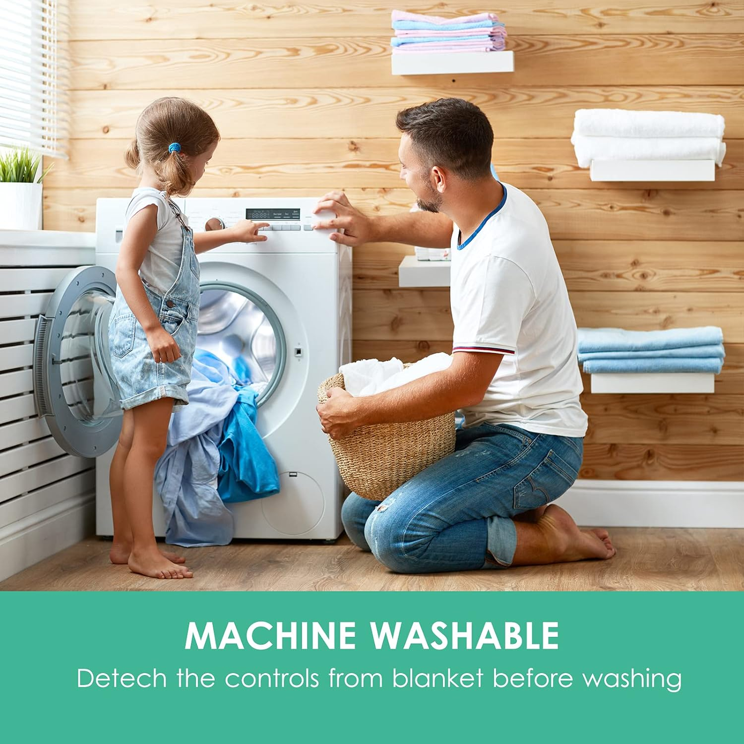 Dual Control Washable Electric Blanket | Heated Underblanket with Overheat Protection | Washable (Queen) image number 3