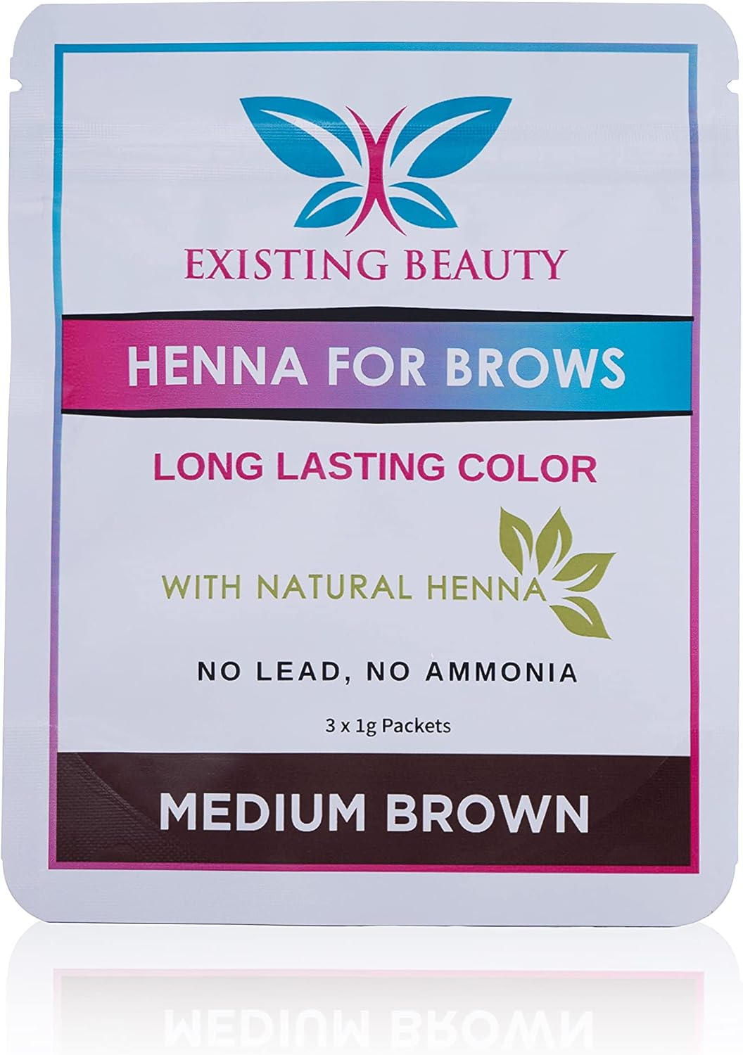 (Medium Brown) - Existing Beauty Medium Brown Eyebrow Henna for Eyebrow Colour- Professional Henna Brow Tint Kit Including Use Instructions and Mixing Bowl 3X 1G Packets Brow Dye image number 3
