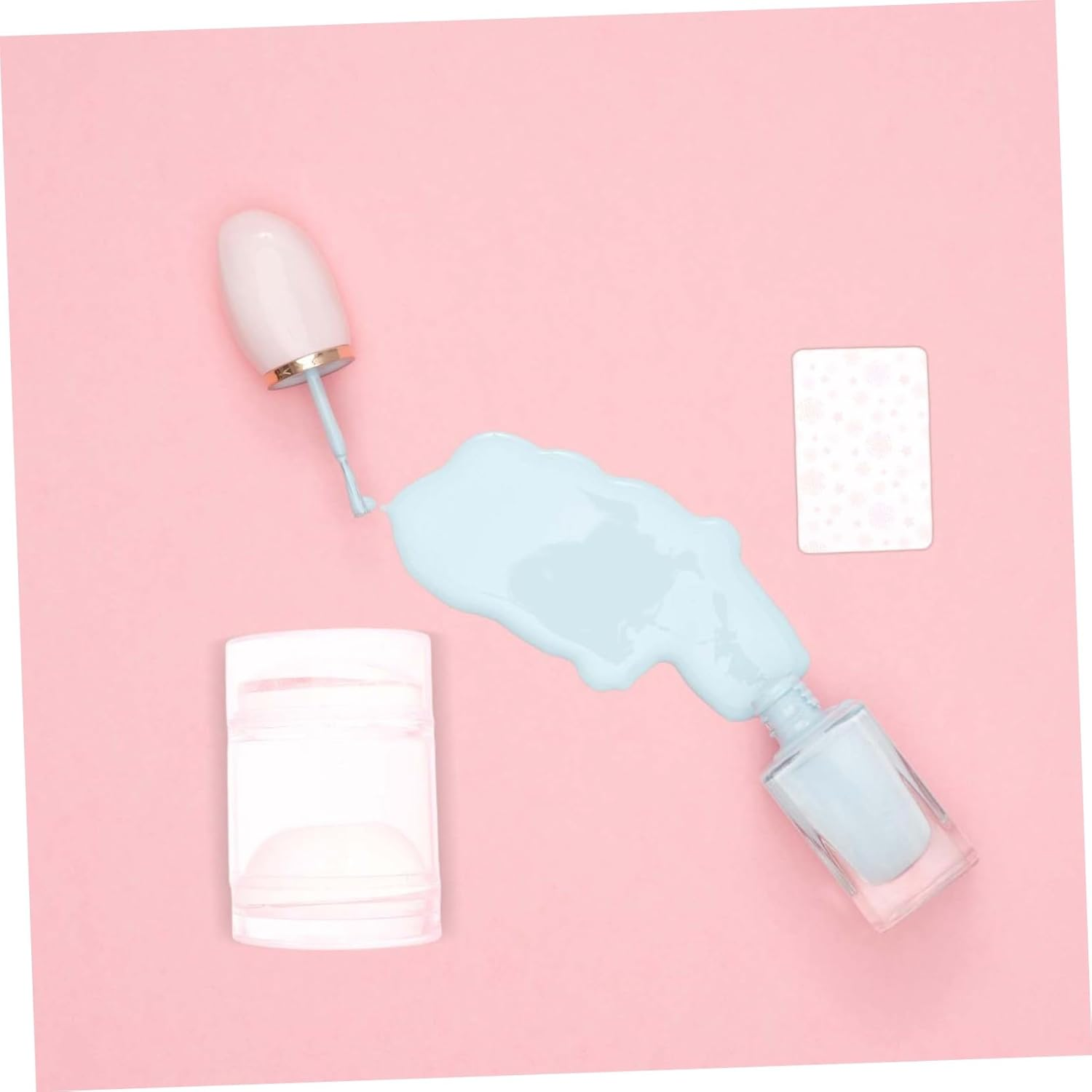 FRCOLOR Silicone French Nail Art Stamper Set Manicure Template Tools Body Jelly Stamping for Nail Art - Rose Gold image number 5