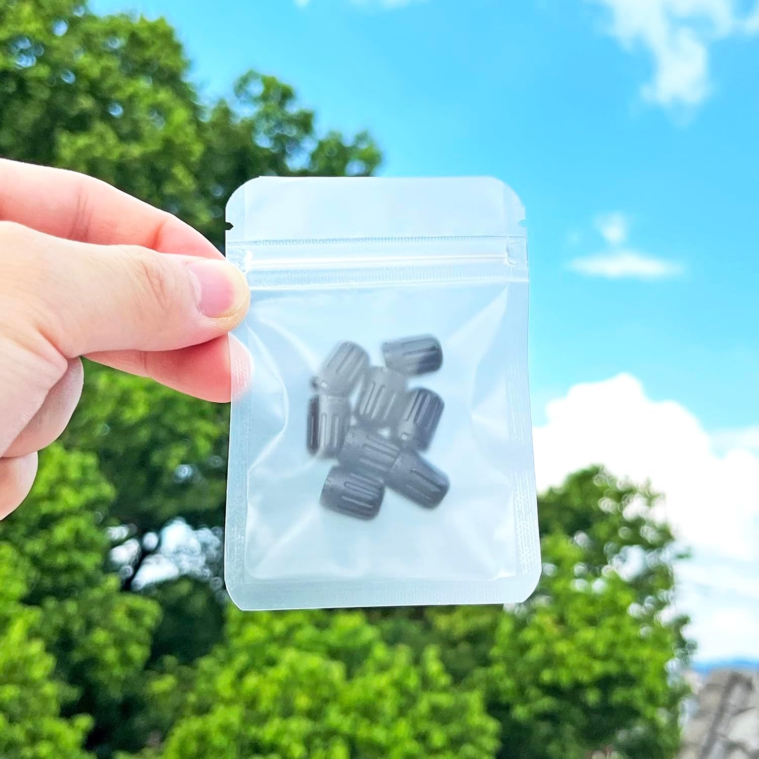 Black TPMS Plastic Tire Valve Stem Caps with Rubber Seal Universal Long Air Valve Stem Caps for TPMS20008 Rubber Valve, Airtight Seal, &shy;All-Weather, Air Protection, &shy;Light-Weight (8 Pack) image number 1