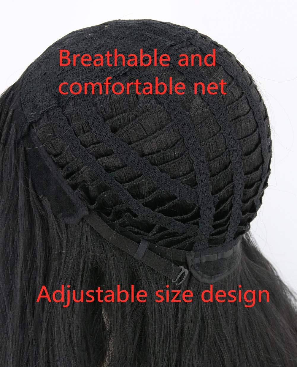 Topcosplay 26 Inch Long Black Straight Wig for Women Cher Wig Halloween Cosplay Synthetic Wigs (Black) image number 4