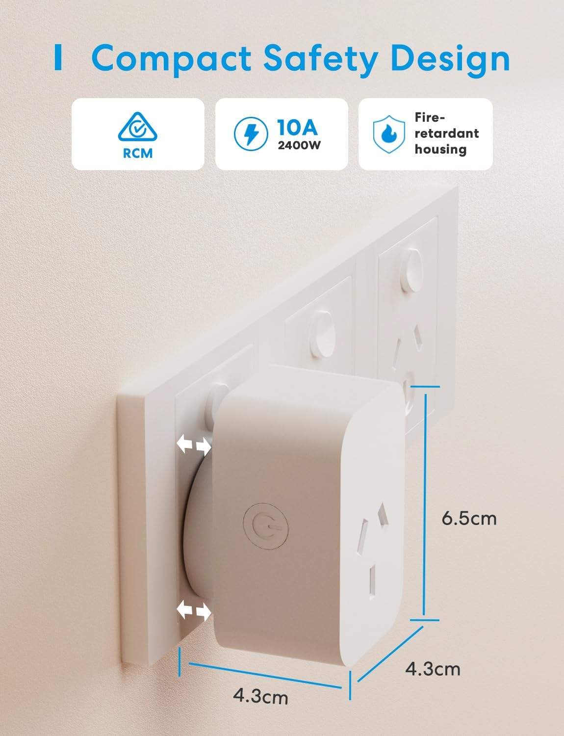 Meross Mini Smart Plug with Energy Monitor, 10A Wifi Outlet Socket Support Voice & App Remote Control, Timer, Offline Control, Compatible with Alexa, Google Home, Smartthings, 2 Pack image number 1