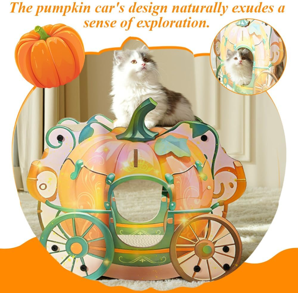 Cat Scratching Board,Halloween Pumpkin Car Cat Bed,Anti Scratching Sofa Protection Wall Sticker,Double Layer Integrated Claw-Grinding Pad,For Indoor,Outdoor image number 2