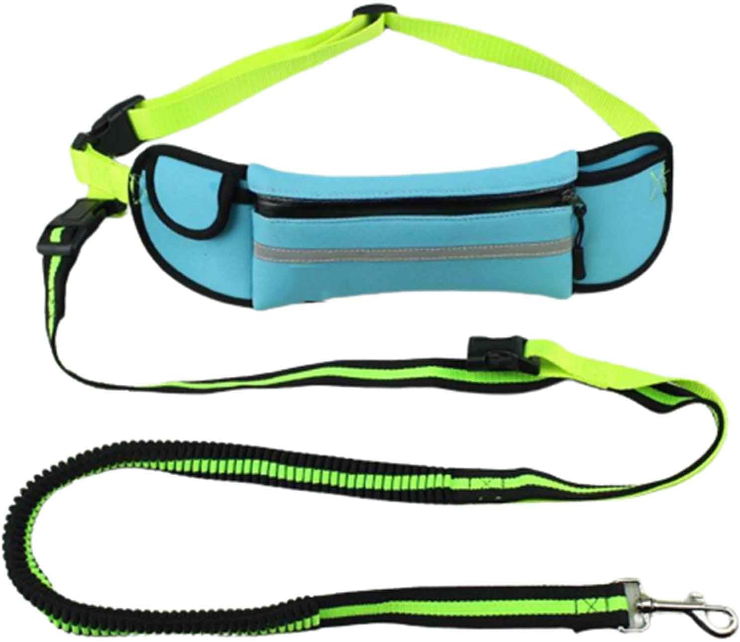 Rope Dog Lead Dog Leads for Medium Dogs Dog Leash Retractable Long Belt 1.6M with Carabiner Small Dogs Buckle Drawstring Hook Loop Large Capacity Waterproof Storage Waist Bag (2.5X130Cm,Blue)