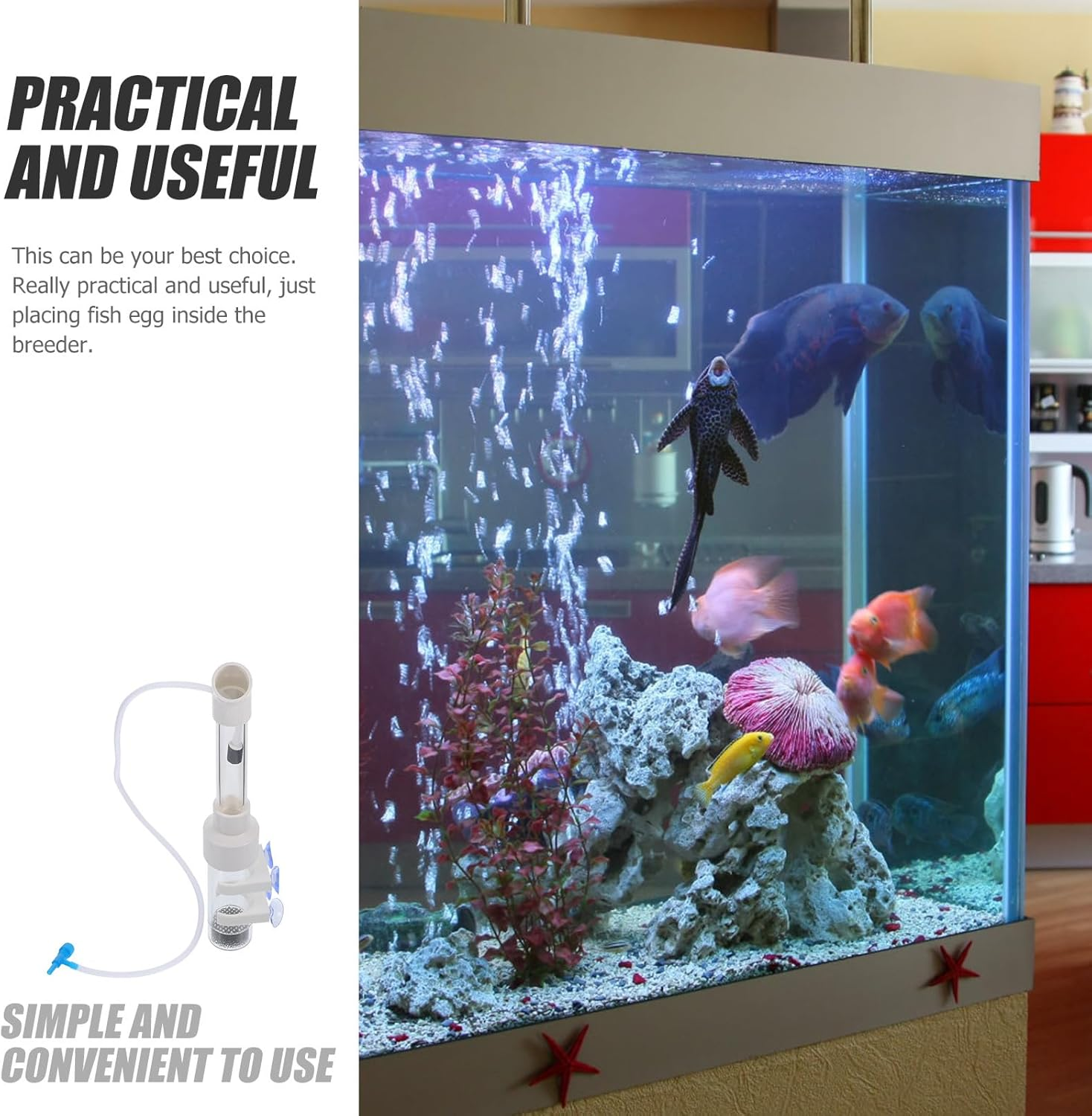 ANDRESLAD 40Mm Aquarium Fish Egg Incubator Tube for Cichlid Breeding Tank Mouth-Brooding Fish Hatchery Supply Aquatic Pets Random Style image number 3