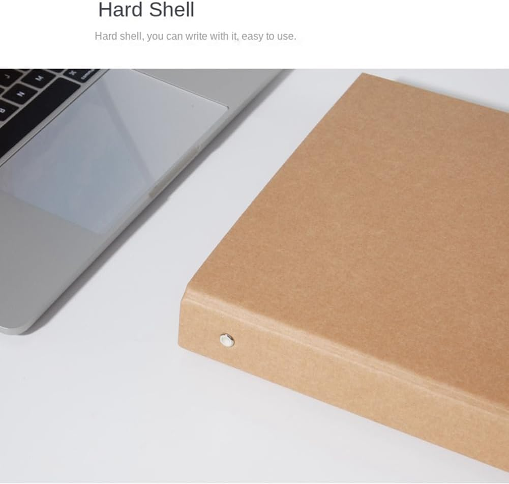 Shusmda 2Pcs A5 Kraft Paper Refillable Ring Binder with 2 Rings, Brown image number 6