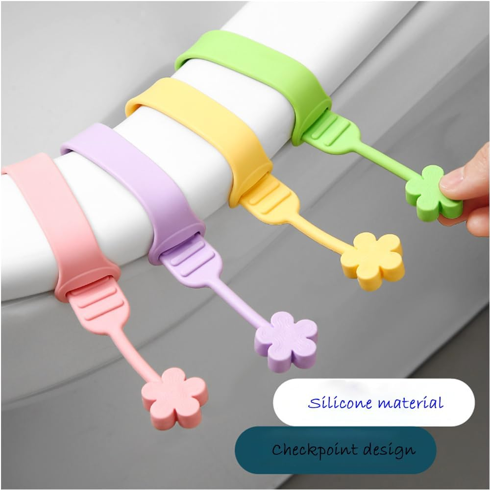 Toilet Seat Lifter Handle，Toilet Lid Lifter, Hygienic Lift Handle, Toilet Handle, Toilet Lid Opener (4Pcs Yellow, Purple, Green, Pink) image number 3