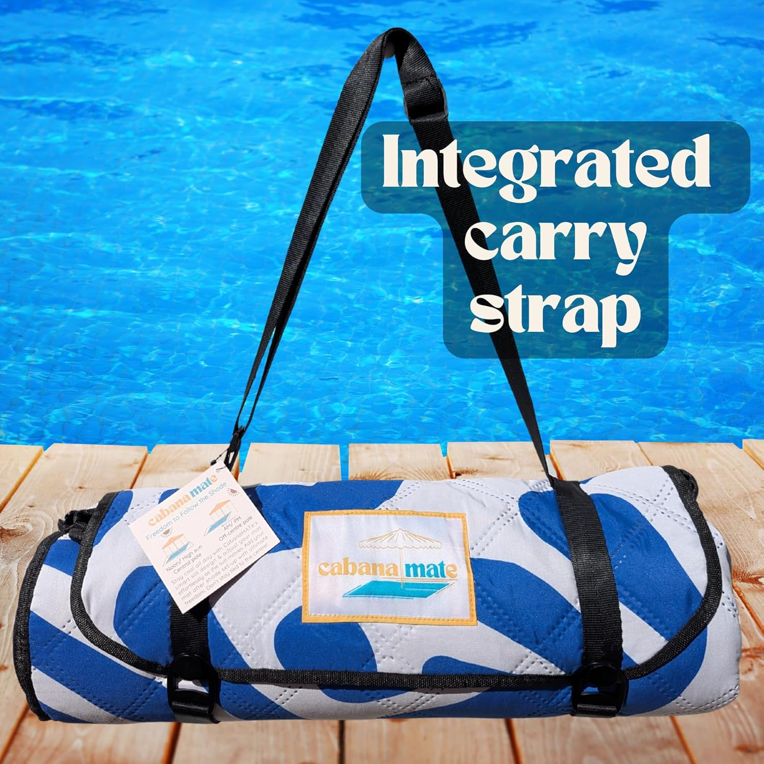 2M * 2M Cabanamate Picnic Rug &ndash; Adjustable Zip-Slit Design for Cabana or Umbrella, Sand-Resistant Beach Mat, Water-Resistant, Lightweight & Eco-Friendly (Blue Coral) - Blue Coral image number 3