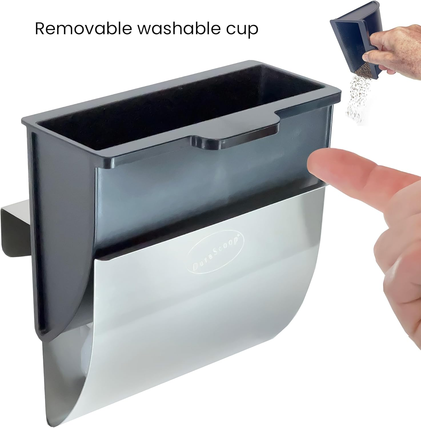 Durascoop Cat Litter Scoop Caddy - Space-Saving, Wall-Mountable Litter Scoop Holder - Easy Hook Fitting for Pans &ndash; Metal Litter Scooper Holder Ensuring Stability image number 4