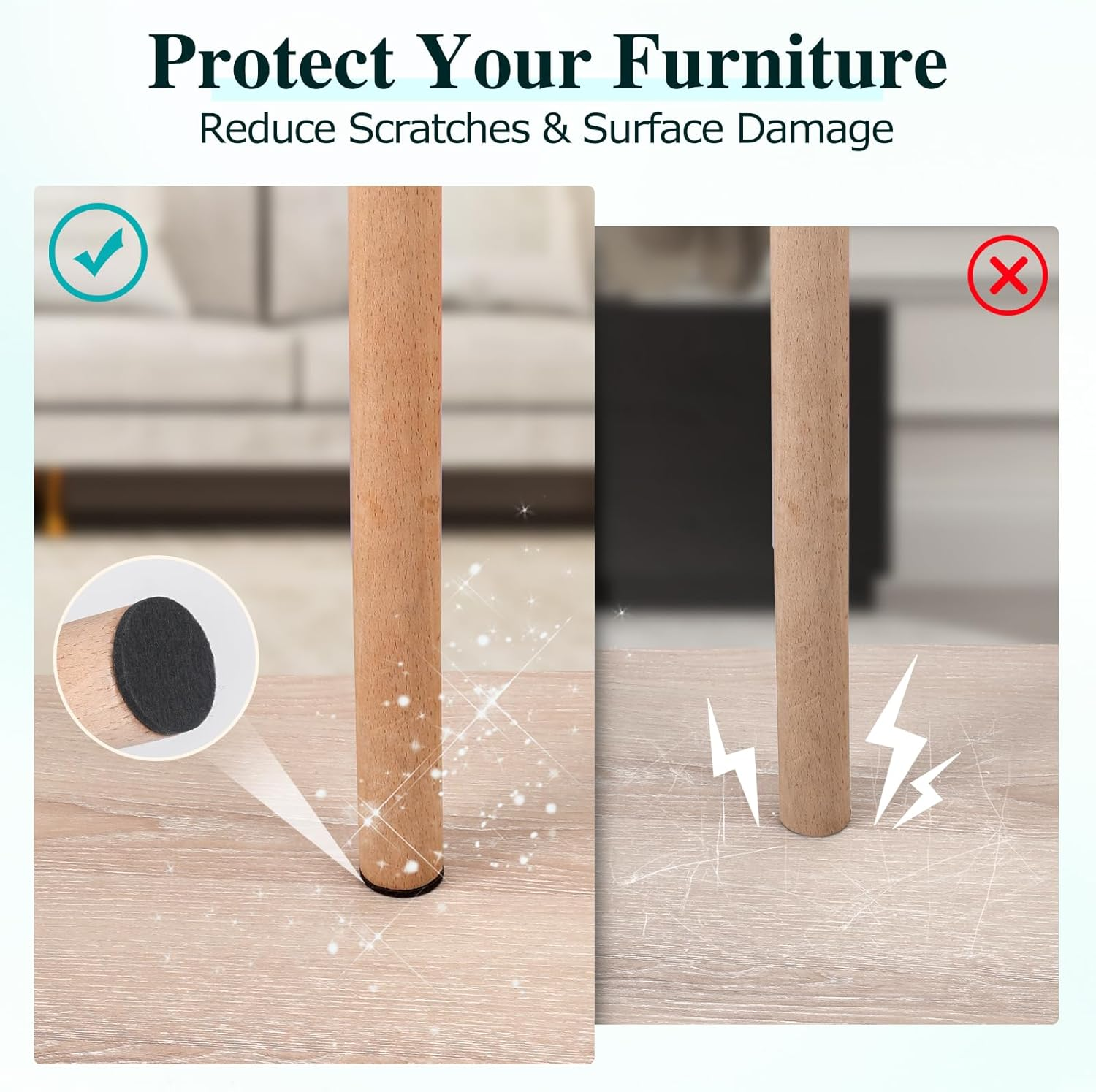 HNR 15 Mm Felt Pads, Pack of 108 Self-Adhesive Felt Pads, 3 Mm Thick, Floor Protection for Furniture Legs, Chair & Table Legs (Black)