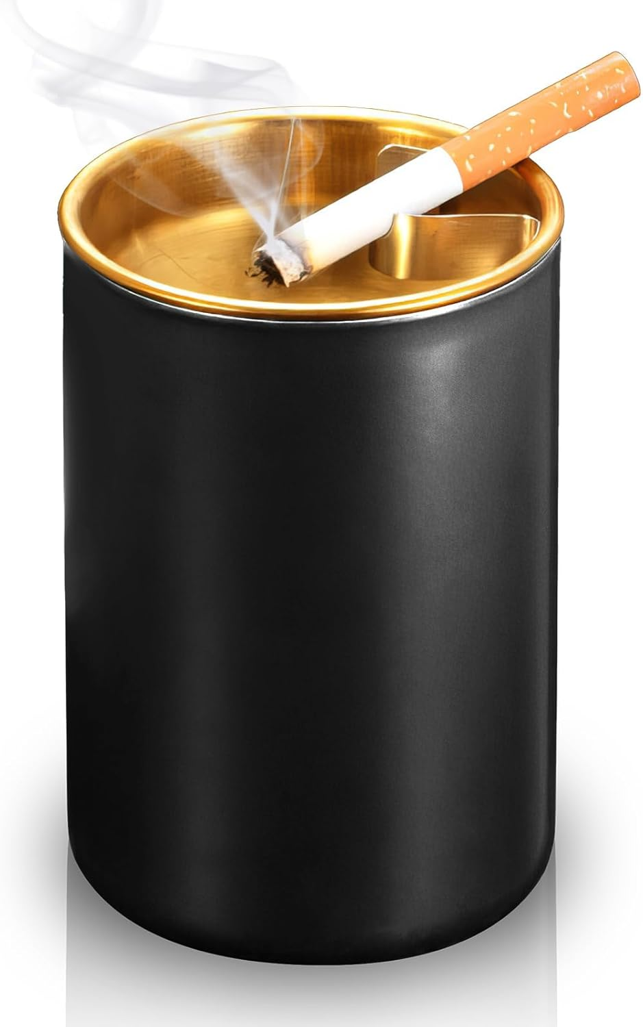 Ashtray, Detachable Ashtray, Stainless Steel Car Ashtray for Outdoor, Travel, Home, Office (Black) image number 3