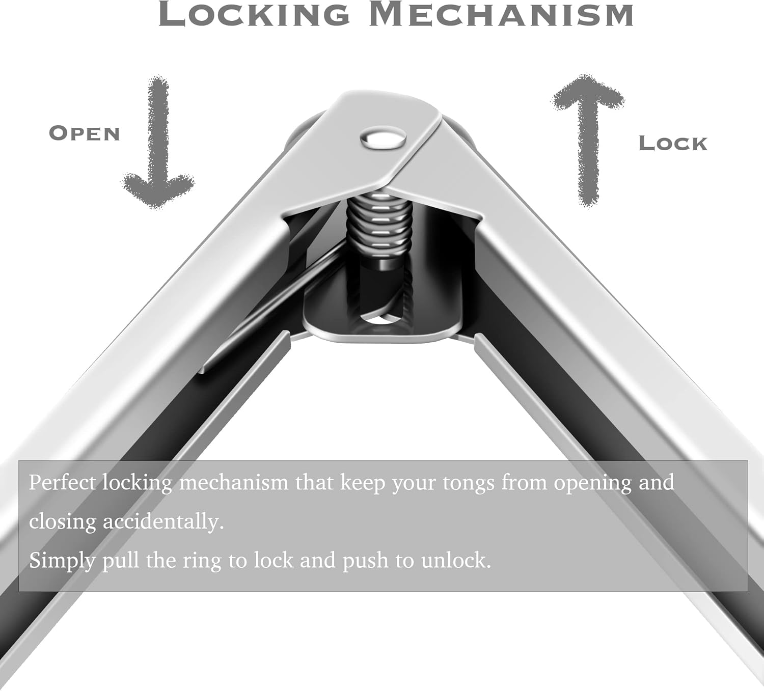 Premium Stainless Steel Food Tongs, 9-Inch & 12-Inch Grey Silicone BPA Free Non-Stick BBQ Cooking Grilling Locking Kitchen Tong image number 6