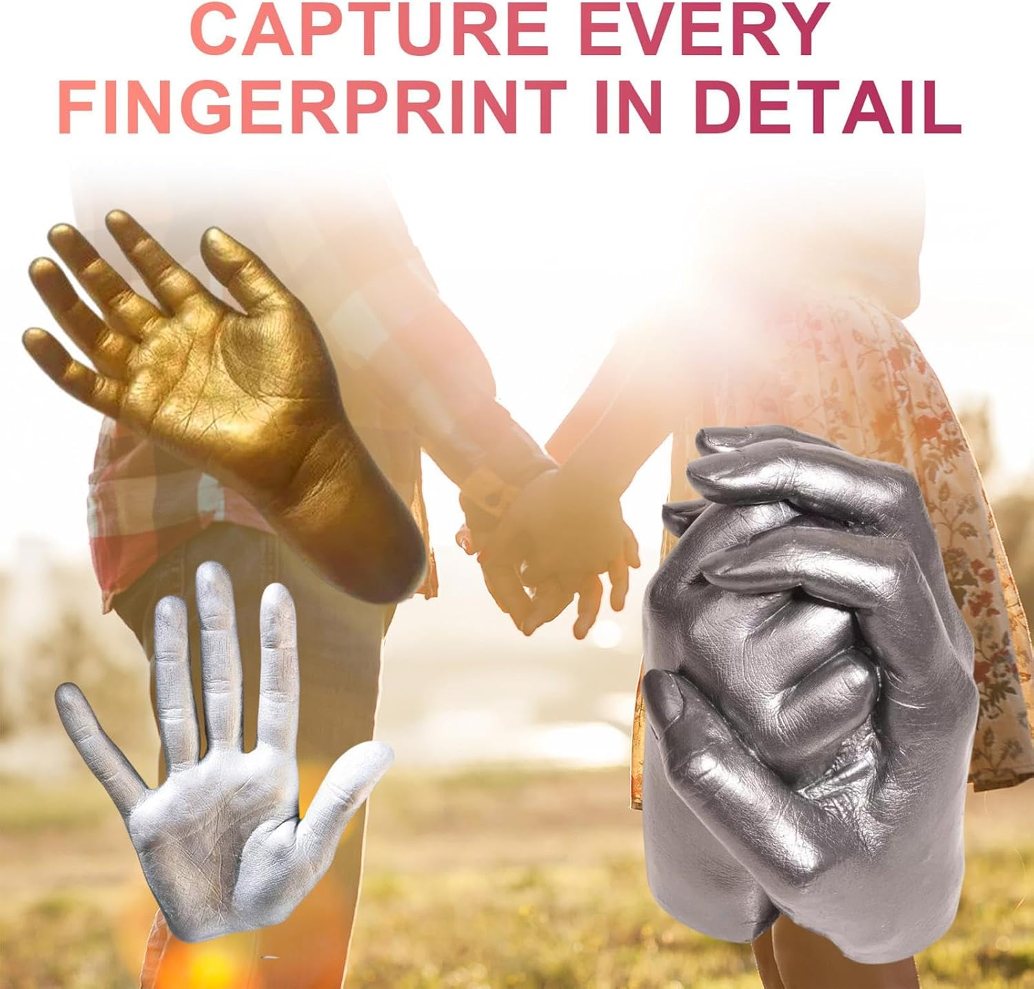 Family Hands Casting Kit | Valentine'S Day Hand Casting Powder - Valentine'S Day Hand Model Crafts Plaster Hand Mold Casting Supplies for Friends image number 3