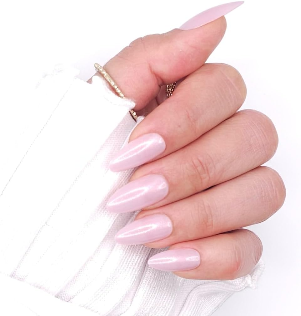 NKA PRESS on NAIL KIT -FALSE FAKE PRESS on NAILS -PREMIUM 28PC DIY ALL INCLUSIVE REUSABLE MEDIUM ALMOND-PURPLE RAIN image number 2