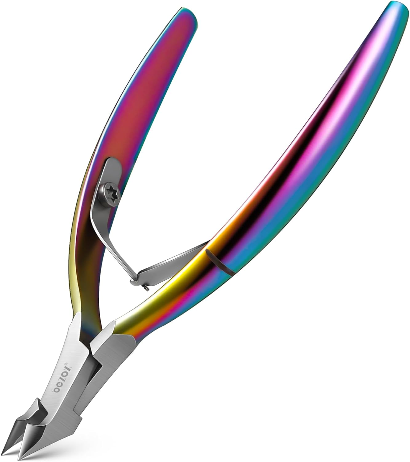 BEZOX Cuticle Clippers Rainbow Nail Cuticle Nipper, Stainless Steel Cutical Cutter Cuticle Remover Trimmers, Professional Manicure & Pedicure Tool - 7Mm Jaw