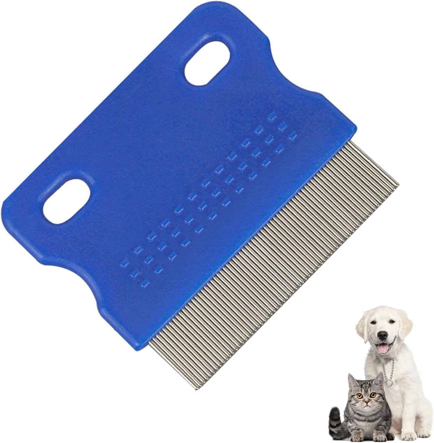 Cat Dog Flea Comb, Pet Comb Stainless Steel Lice Comb, Pet Dogs Cats Care Tool, Pet Tear Stain Remover Combs, Pet Care Comb (Blue, One Size) image number 1