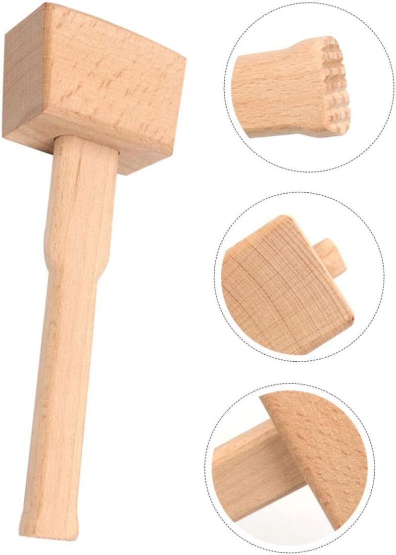 WHAMVOX Diy Wood Hammer Wooden Mallet for Woodworking and Leather Carving Beech Wood Carpenter'S Mallet Hand Tool for Craft and Stamping image number 3