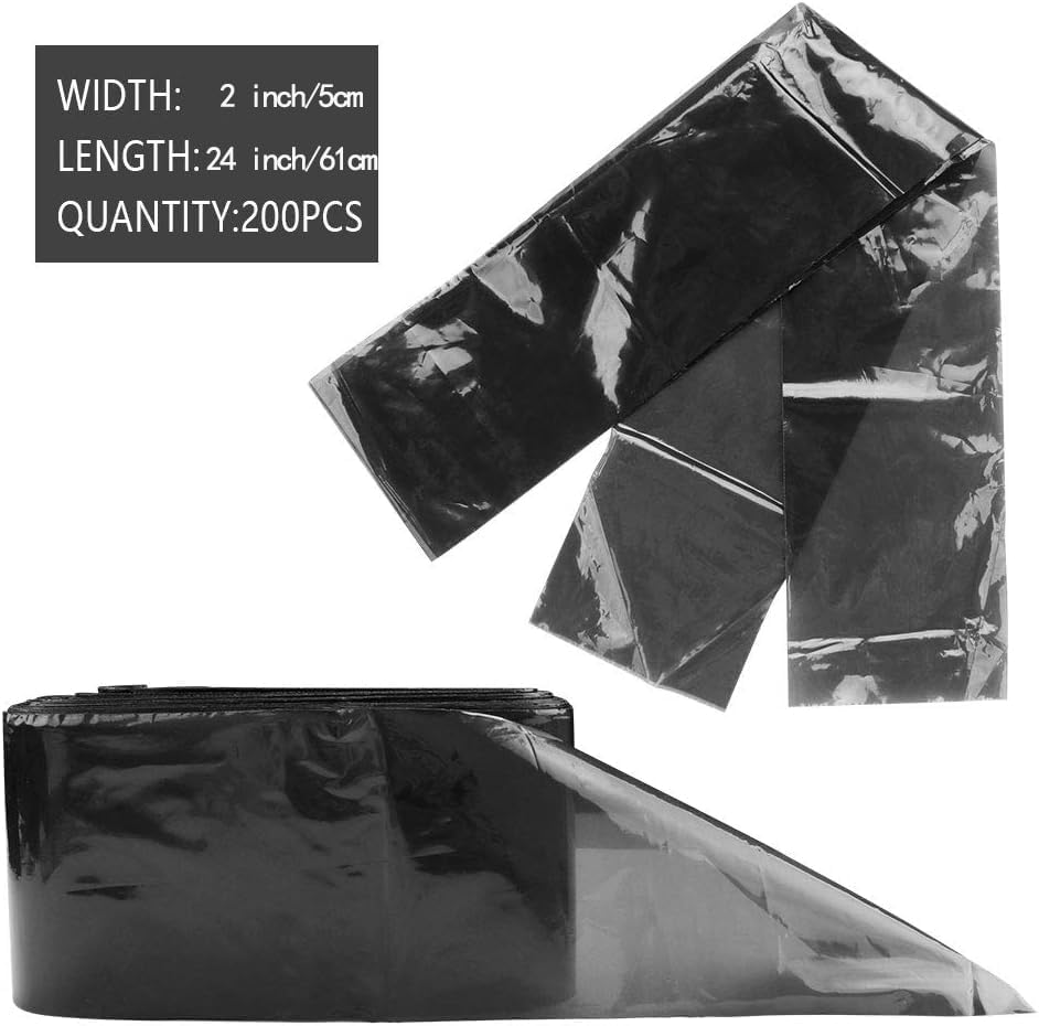 200Pcs Tattoo Machine Covers (2 Inch X 24 Inch) Tattoo Clip Cord Cover Disposable Tattoo Pen Covers Tattoo Machine Sleeves Bags Pen Type Covers Bag Tattoo Grip Sleeve (Large,Black) image number 4