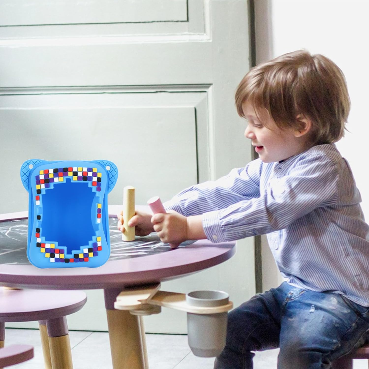 Silicone Cover Case for Bitzee Interactive Toy Digital Pet, Scratch Resistant Electronic Pets Travel Storage Bag with Lanyard, Perfect Holiday Girls & Boys (Blue) - Green image number 6