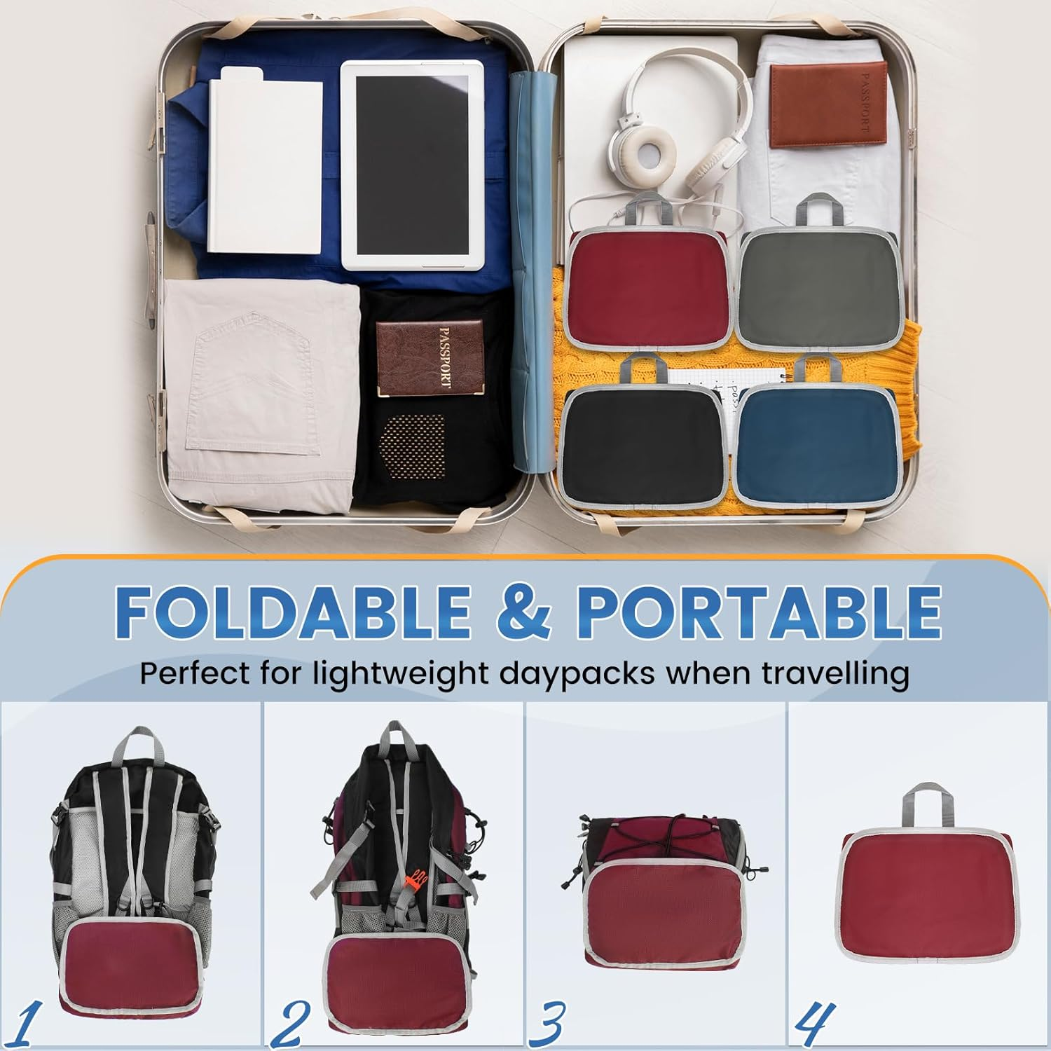 Hiking Backpack 40L Waterproof Camping Backpack for Men Women Lightweight Outdoor Sport Daypack Packable Hiking Backpack for Climbing Travel Touring - Black image number 4