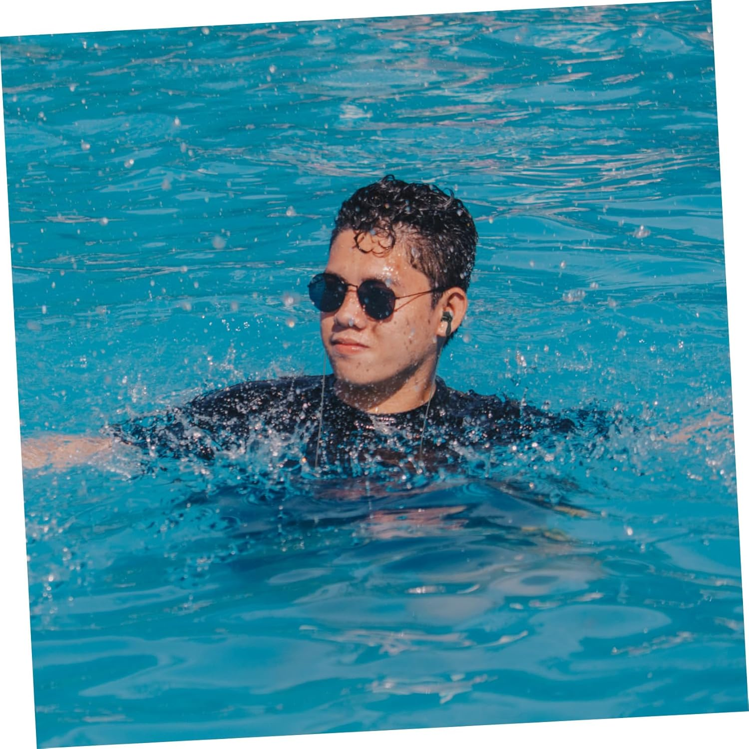 Sewroro Waterproof Mp3 Earphones 2Pcs In-Ear Earplug Earphones 3.5Mm Jack for Swimming and Diving Suitable for Underwater Sports White and Black image number 4