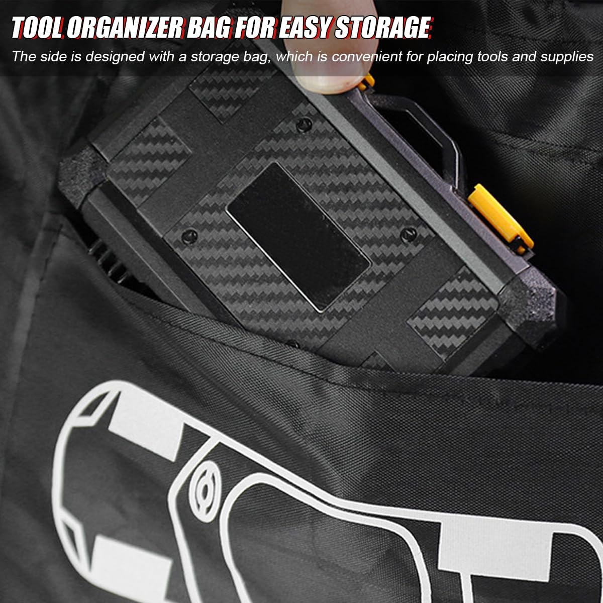 JNNJ 4 Pieces Cover Tyre Storage Bag, Car Replacement Tyre Covers, Wheel Tyre Cover, Waterproof Dustproof Car Wheel Protection, Cars Universal Replacement Tyre Protector Accessories (Red) - Red image number 6