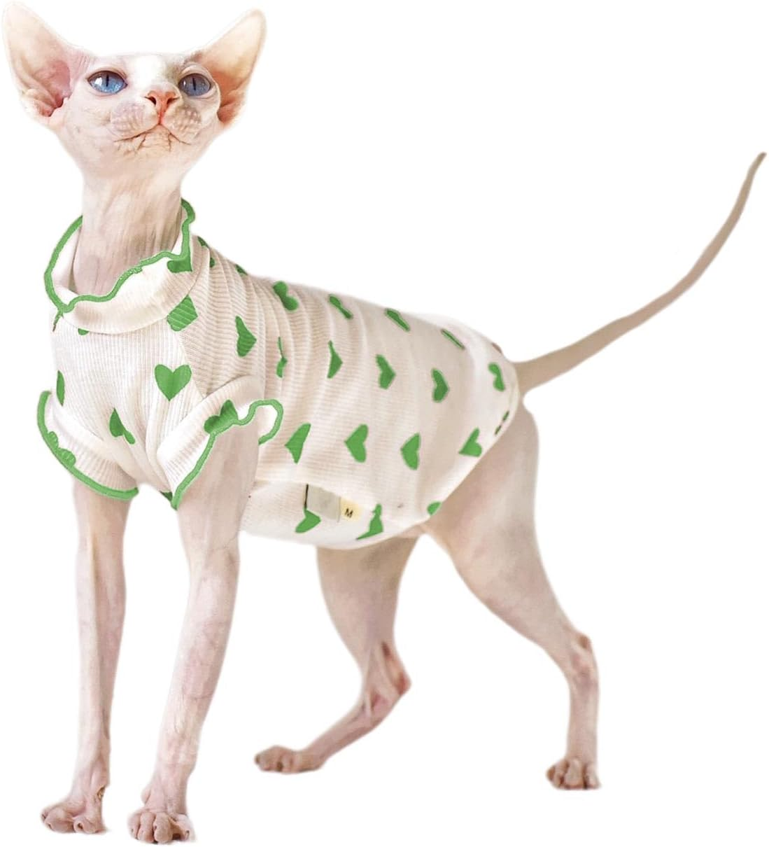 UOSIA Hairless Cat T-Shirts Cat Clothes Breathable Cat Shirts Cute Kitten Vest Skirt Pullover Cat Sweaters Pet Summer Apparel for Sphynx Cornish Rex Devon Rex Peterbald Small Dogs