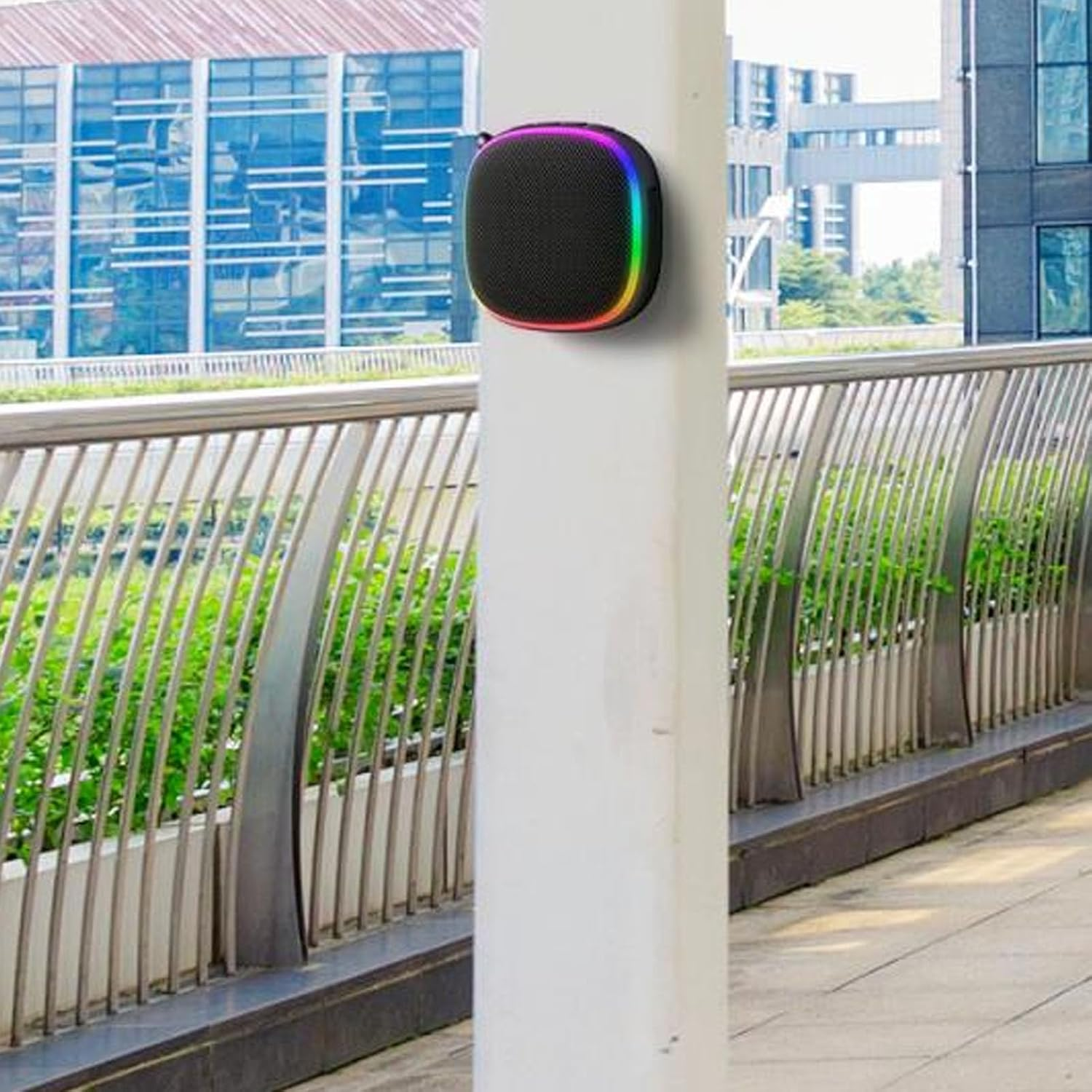 Portable Golf Speaker with RGB Light, IPX5 Waterproof Outdoor Speaker for Golf Cart - Loud Clear Sound USB Charging Black image number 1