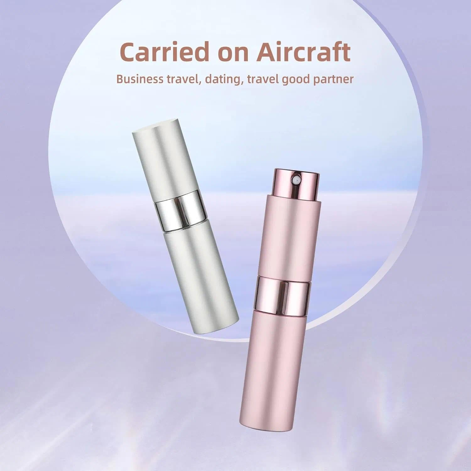 Small Spray Bottle Refillable 8 Ml Mini Perfume Atomizer &ndash; Aluminium Shell and Glass Inner Container, TSA Carry-On Approved Travel Size Empty Small Spray Bottle 2 Pack(Pink&Silver) &ndash; Ruibex image number 4