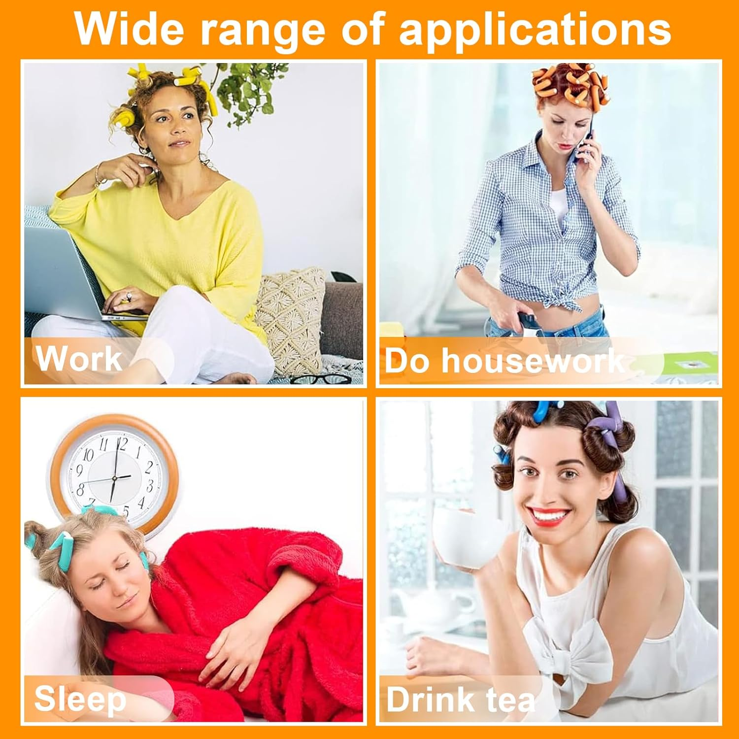 42 Pcs Heatless Curling Irons,Heatless Sleeping Curlers,7 Inch Flexi Soft Foam Heatless Curling Irons,Heatless Curling Barrels for Short and Long Hair - Easy to Use and Won'T Damage Hair image number 6