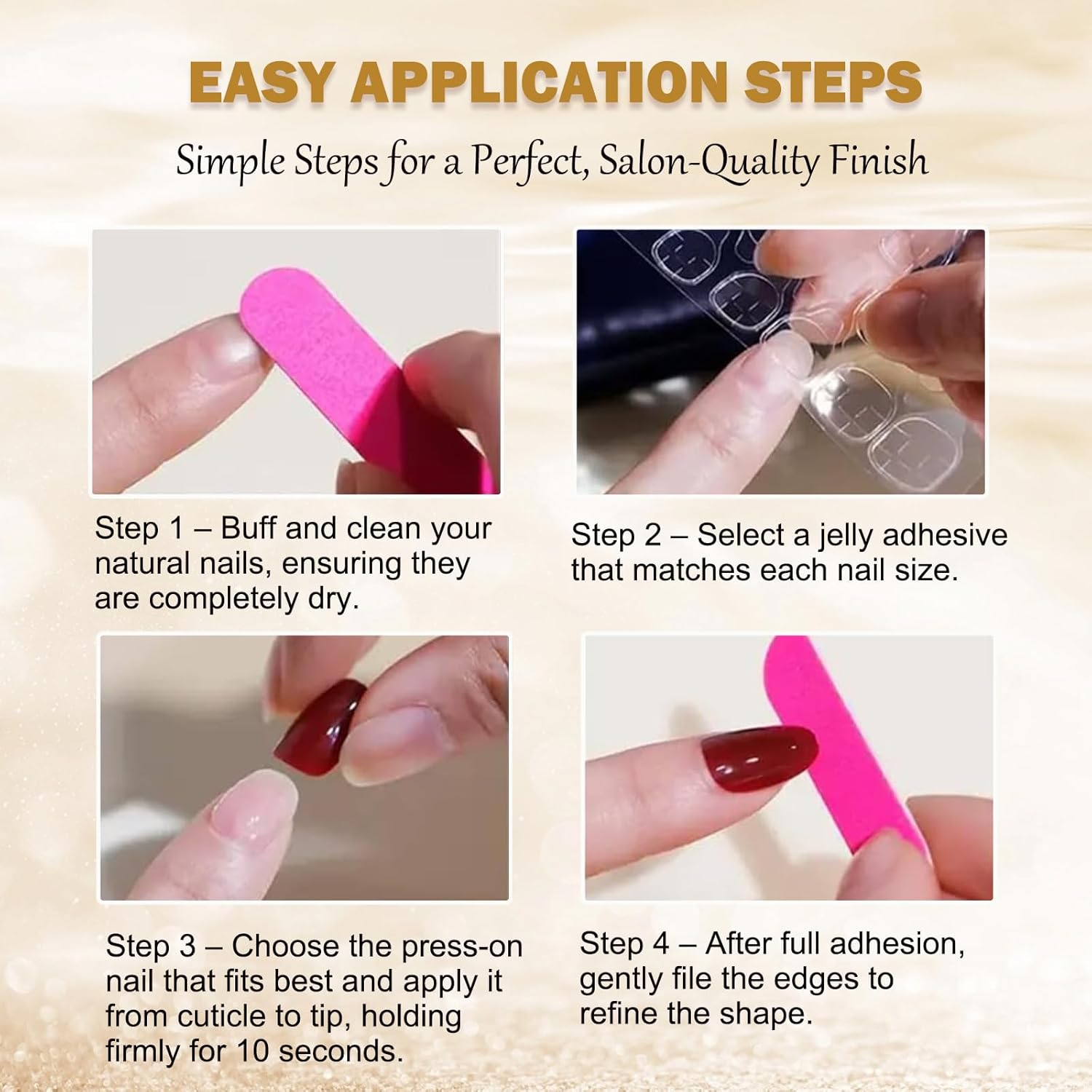 24PCS Nude Pink Glitter French Press on Nails &ndash; Short Oval Silver Star Tip Fake Nails, Reusable Full Cover Glossy Stick-On with Jelly Adhesive for Everyday Wear & Holiday Look image number 1