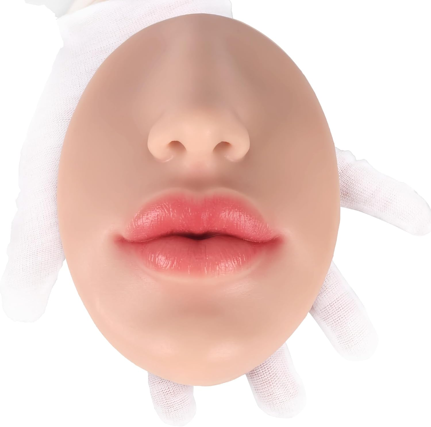 Vnmcry Silicone Nose Mouth Model Soft Flexible Piercing Practice Body Parts Silicone Lips Realistic Face Piercing Model Display (1 Pcs, Ivory, M-Thin Lip)